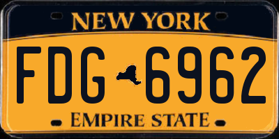 NY license plate FDG6962