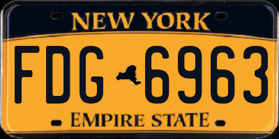 NY license plate FDG6963