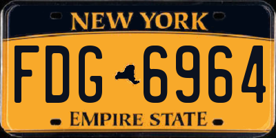 NY license plate FDG6964