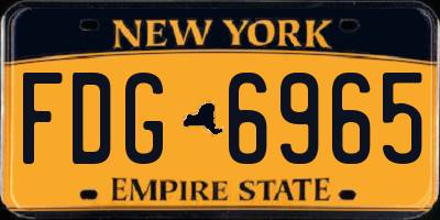 NY license plate FDG6965