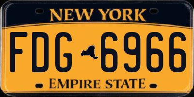 NY license plate FDG6966
