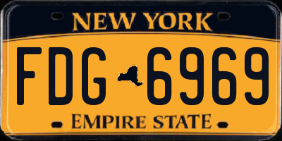 NY license plate FDG6969