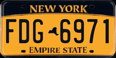 NY license plate FDG6971