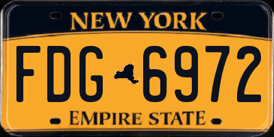 NY license plate FDG6972