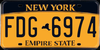 NY license plate FDG6974