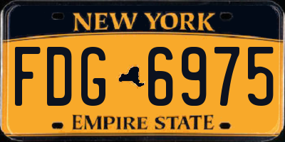 NY license plate FDG6975