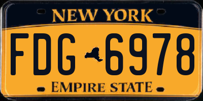 NY license plate FDG6978