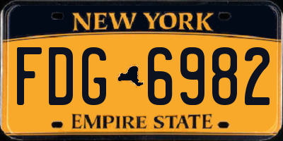 NY license plate FDG6982