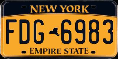NY license plate FDG6983
