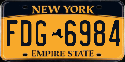 NY license plate FDG6984