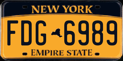 NY license plate FDG6989