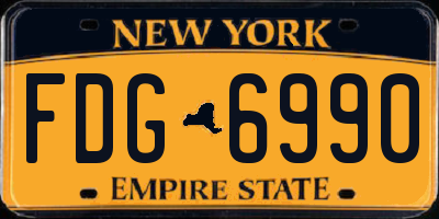 NY license plate FDG6990