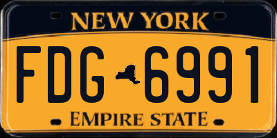 NY license plate FDG6991
