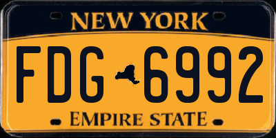 NY license plate FDG6992