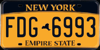 NY license plate FDG6993
