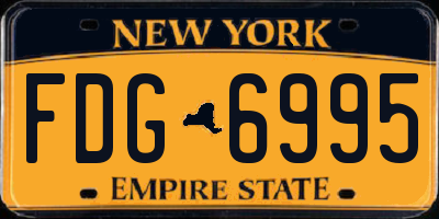 NY license plate FDG6995