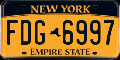 NY license plate FDG6997