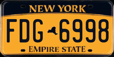 NY license plate FDG6998