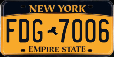 NY license plate FDG7006