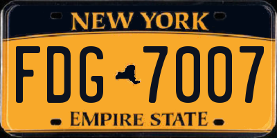 NY license plate FDG7007