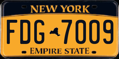 NY license plate FDG7009