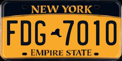 NY license plate FDG7010