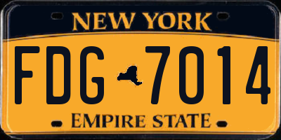 NY license plate FDG7014