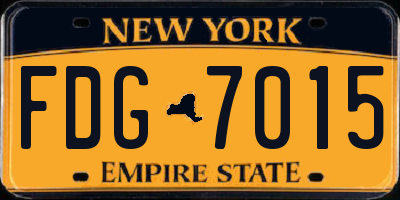 NY license plate FDG7015