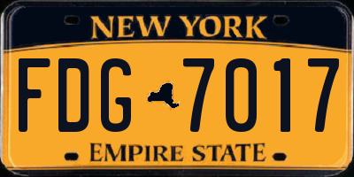 NY license plate FDG7017