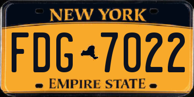 NY license plate FDG7022