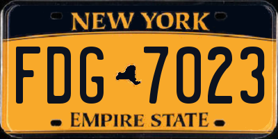NY license plate FDG7023