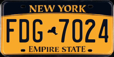 NY license plate FDG7024