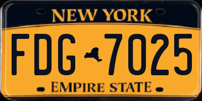 NY license plate FDG7025
