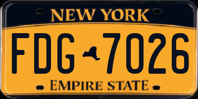 NY license plate FDG7026
