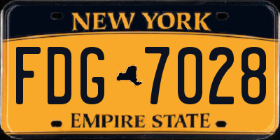 NY license plate FDG7028