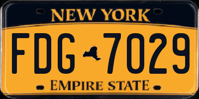 NY license plate FDG7029