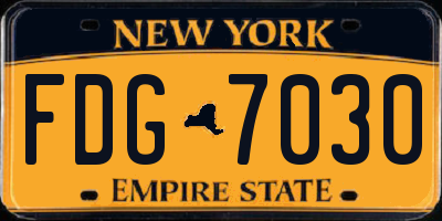 NY license plate FDG7030