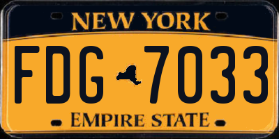 NY license plate FDG7033