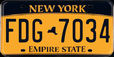 NY license plate FDG7034
