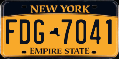 NY license plate FDG7041