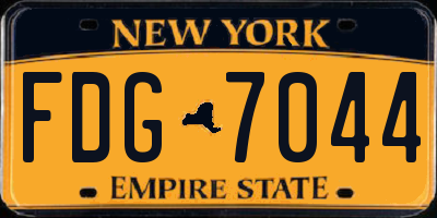 NY license plate FDG7044