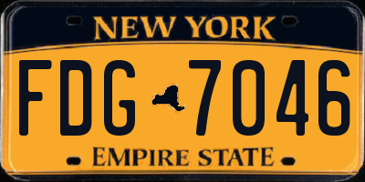 NY license plate FDG7046