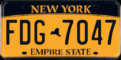 NY license plate FDG7047