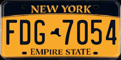 NY license plate FDG7054