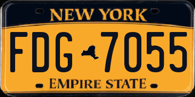 NY license plate FDG7055