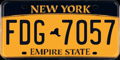 NY license plate FDG7057