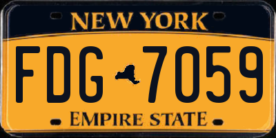 NY license plate FDG7059