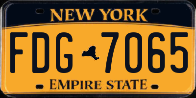 NY license plate FDG7065