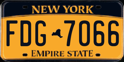 NY license plate FDG7066