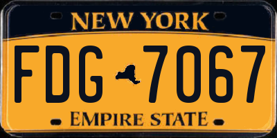 NY license plate FDG7067